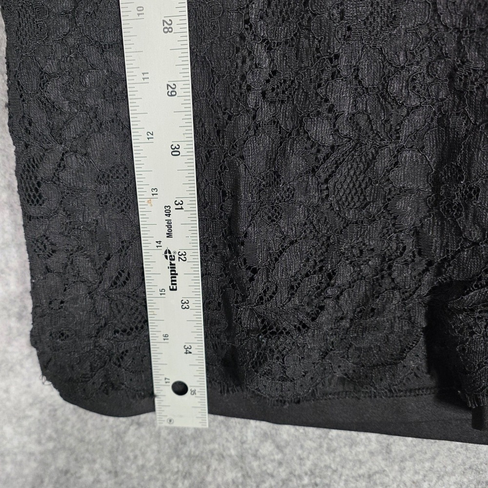 Dana Buchman Little Black Dress Lace sz 12 Floral Cocktail Whimsigoth Romance - Picture 6 of 7